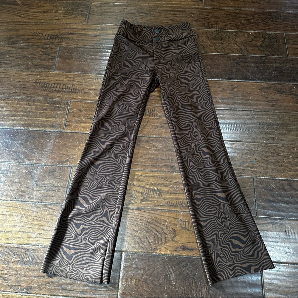 H&M Brown Patterned‎ Boot Cut Pants